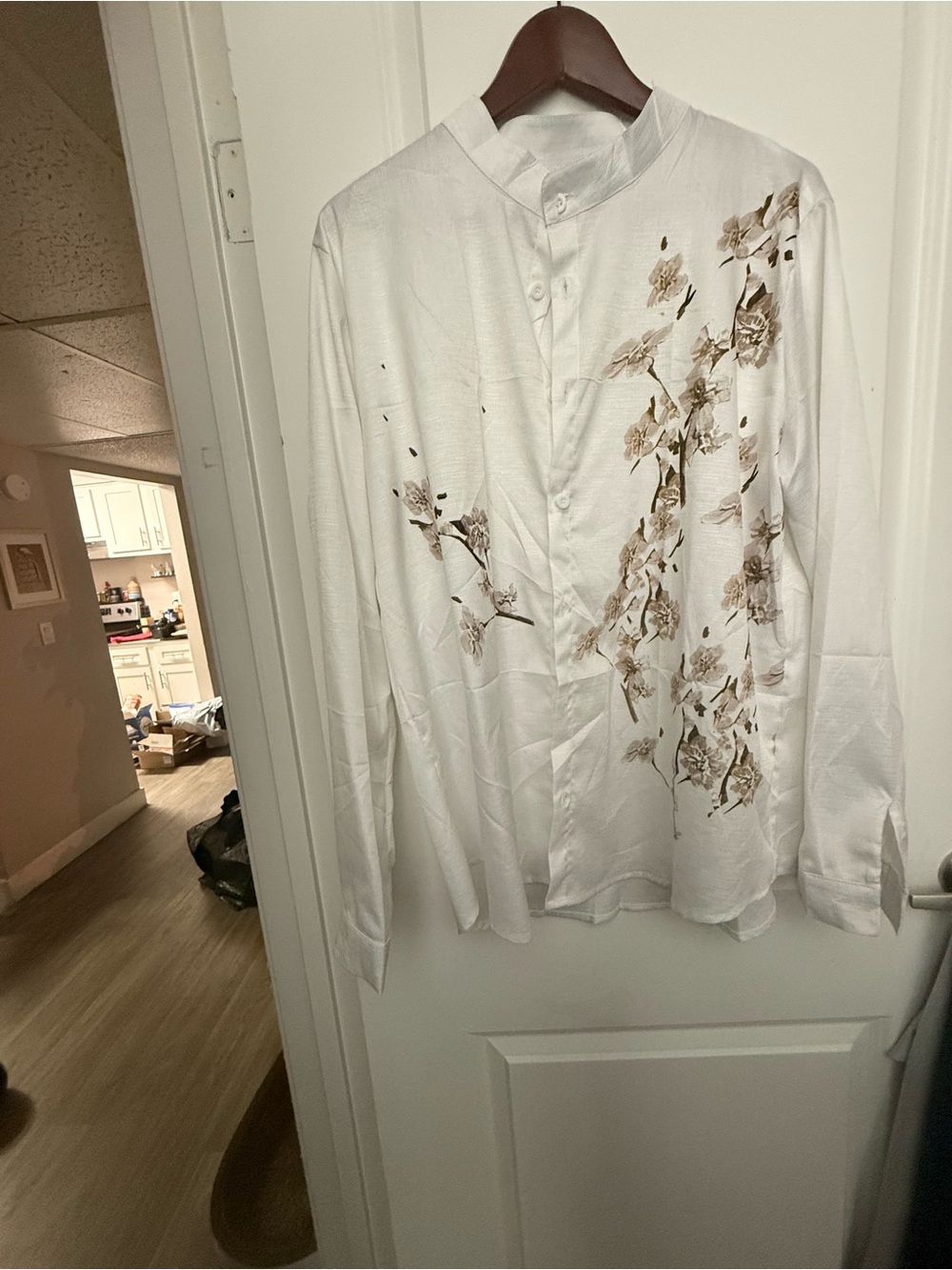 Embroidered White Button-Down Shirt - Picture 3 of 3